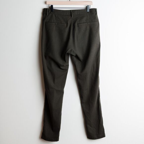 Lululemon Commission Pants Mens 32 Heathered Dark Olive Slim Wool Chino M5561S - Picture 8 of 14